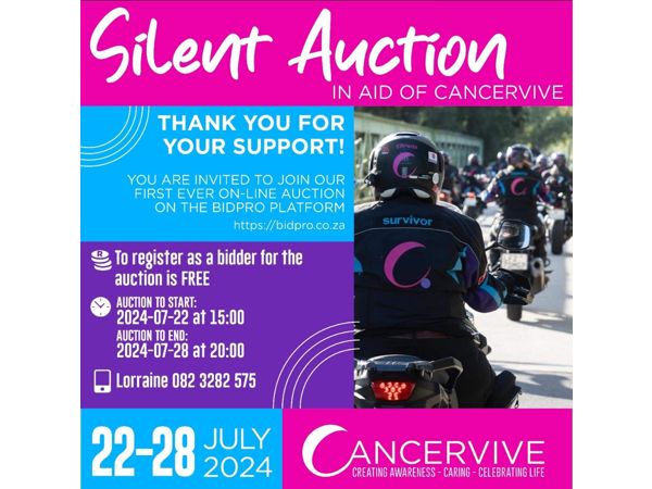 CANCERVIVE ON-LINE AUCTION JULY 2024